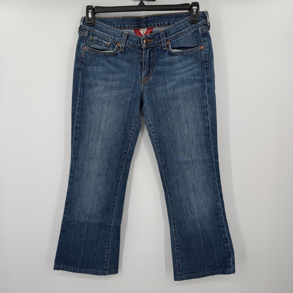 Lucky Brand Low Rise Flare Jeans Zoe Medium Wash Size 10/30 Made in‎ America